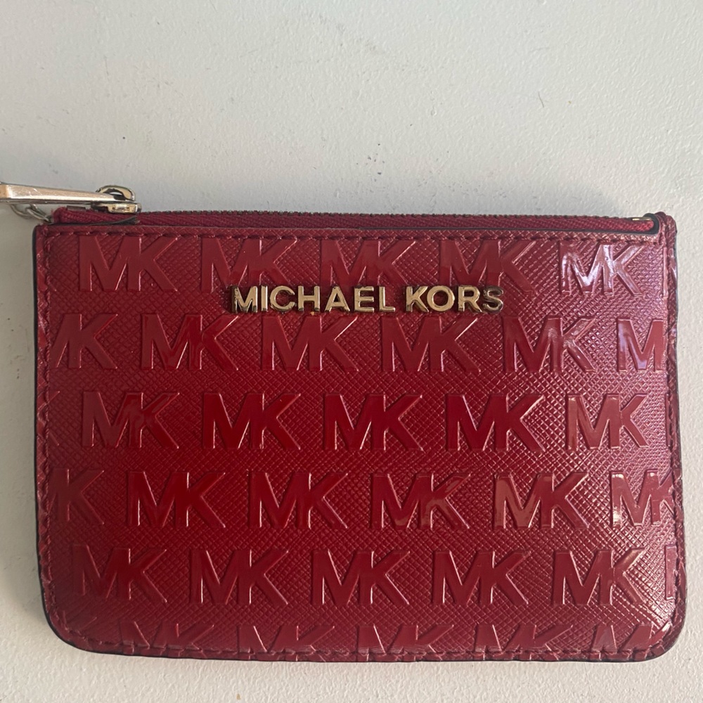 Red MK small wallet/card holder